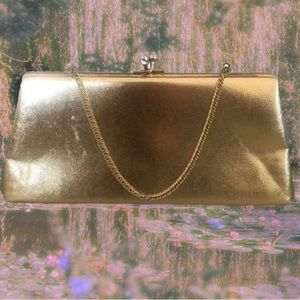 **SOLD ELSEWHERE** Vintage Gold Clutch with Gold Chain